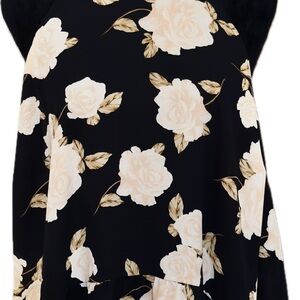 Torrid Cream Floral Asymmetrical Tank Top